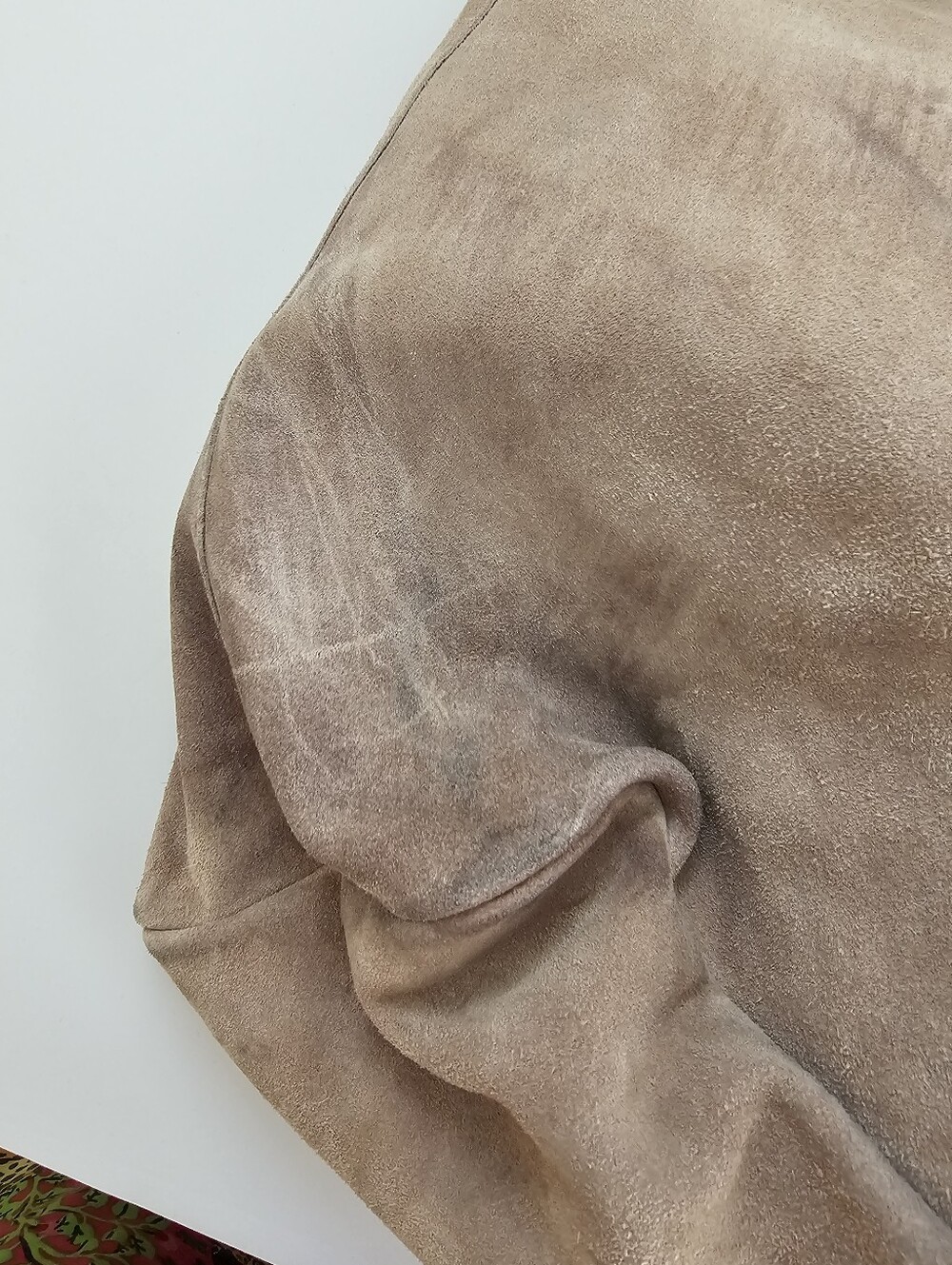 Haute Hippie Style Beige Genuine Suede Leather Slouchy Shoulder Bag Handbag - Picture 6 of 13
